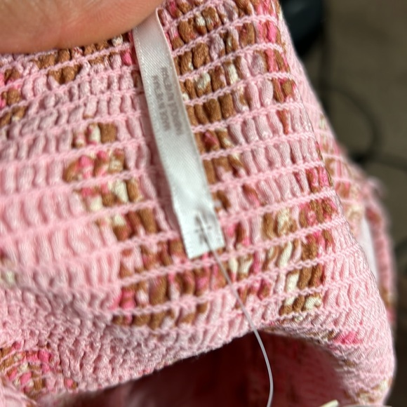 Free people Hilary printed top pink combo size M new with tag - Picture 6 of 12